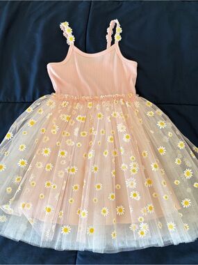 NWOT - Petite Hailey - Pink Daisy Tulle Tutu Party Dress - Size 8